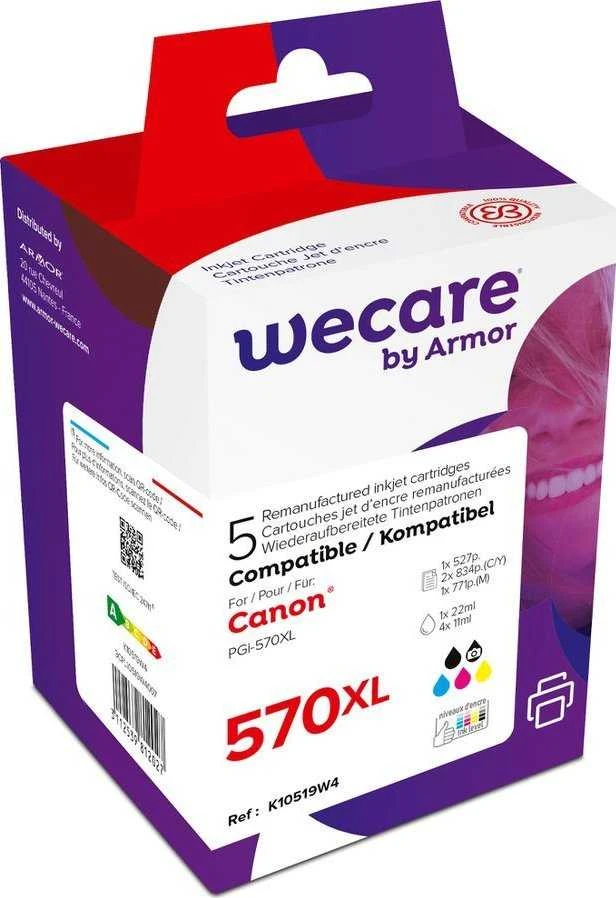 Tusz Armor WECARE cartridge pro CANON Pixma MG5751Sada (PGI-570XL+CLI-571XL CMYK) Juodas+C+M+Y+K, 1x22 ml, 4x11 ml