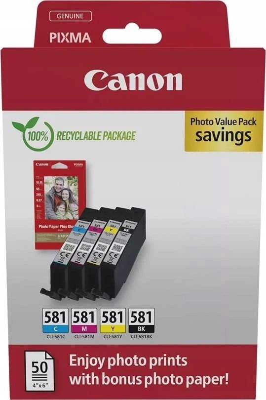 Canon CLI-581 | Rašalo kasetė + fotopopierius | Sudėtinė pakuotė