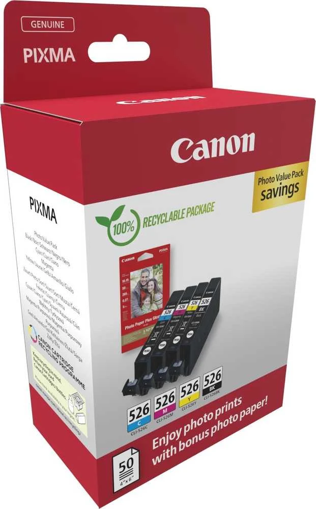 Canon Kasetė rašaliniams spausdintuvams Rašalo kasetės CLI-526 CMYK