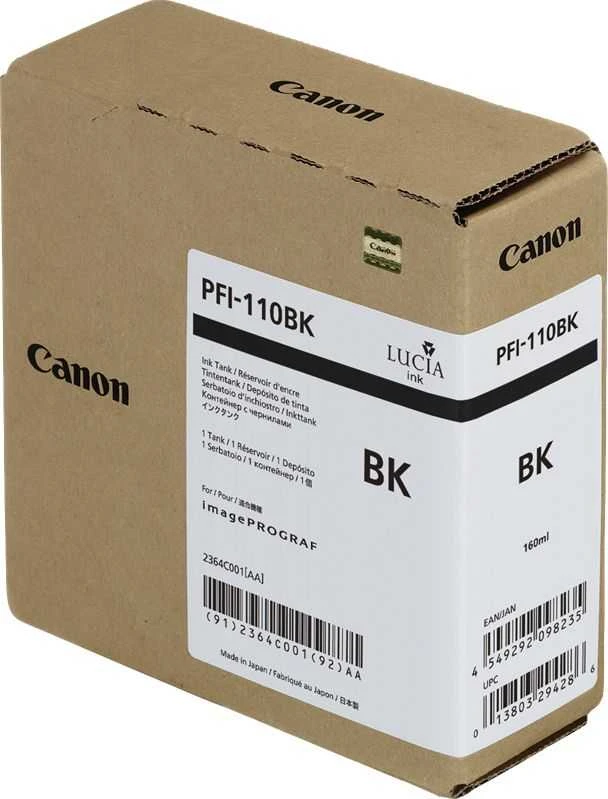 Kasetė - Canon PFI-110 BK 160 ml Juoda