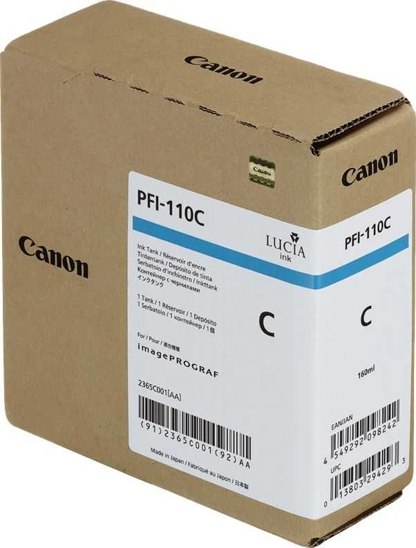 Kasetė - Canon PFI-110 160 ml Cyan (OEM 2365C001)