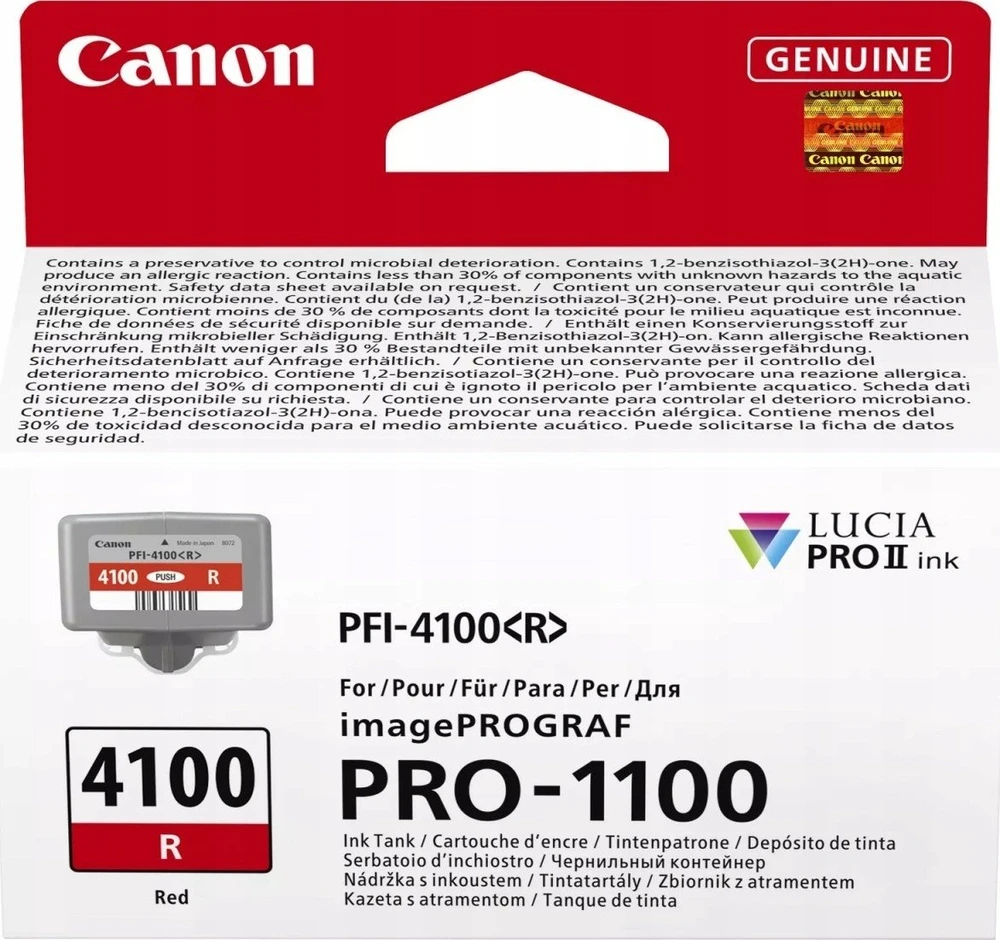 Originalus Canon rašalas / kasetė PFI-4100 R, 6785C001, raudona, 80ml