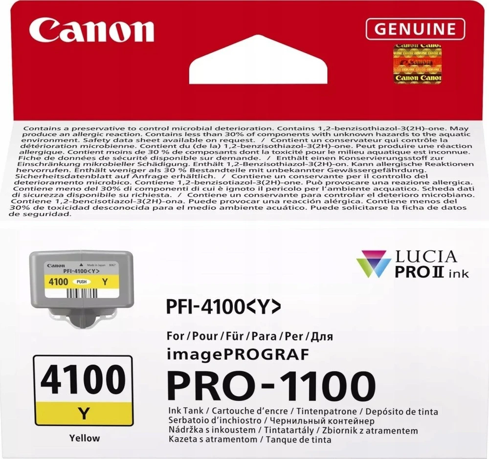 Originalus Canon rašalas / kasetė PFI-4100 Y, 6780C001, geltona, 80ml