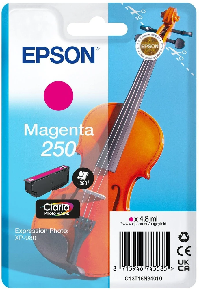 Tusz Epson 250 - 4.8 ml - Magenta - original - opakowanie blistrowe - kartridż su tuszem - fur P/N: C11CL95402