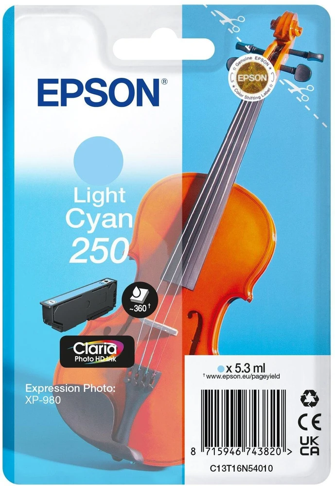 Tusz Epson 250 - 5.3 ml - hell Cyan - original - opakowanie blistrowe - kartridż su tuszem - fur P/N: C11CL95402