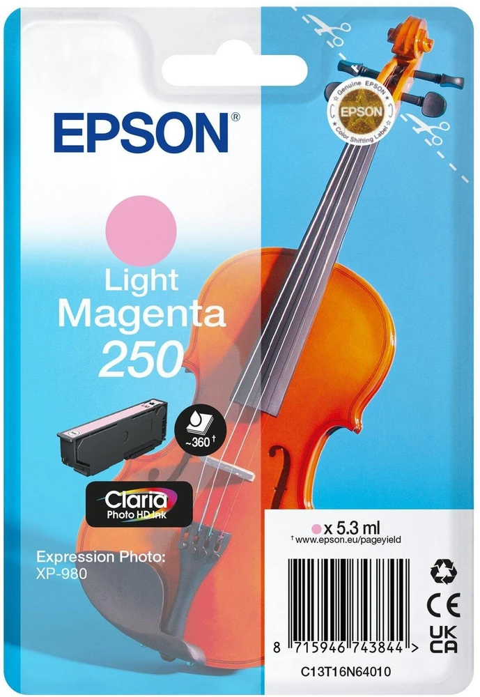 Tusz Epson 250 - 5.3 ml - spalva hellomagenta - original - opakowanie blistrowe - kartridż su tuszem - do P/N: C11CL95402