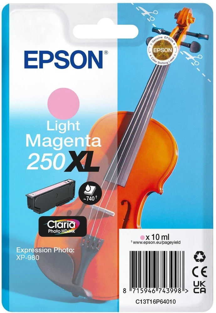 Tusz Epson 250XL - 10 ml - XL - jasny magenta - oryginalny - opakowanie blistrowe - Tintenpatrone - do P/N: C11CL95402