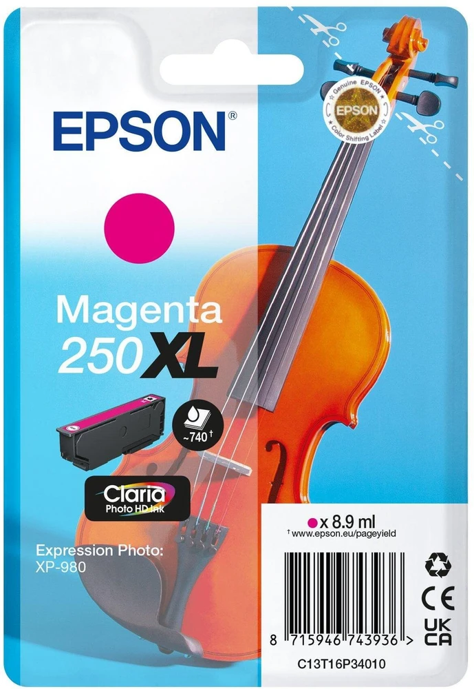 Tusz Epson 250XL - 8.9 ml - XL - Magenta - original - opakowanie blistrowe - kartridż su tuszem - do P/N: C11CL95402