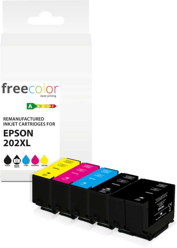 Tusz Freecolor Kartridż Epson 202XL Multipack BK/C/M/Y/Juodas photo remanufactured