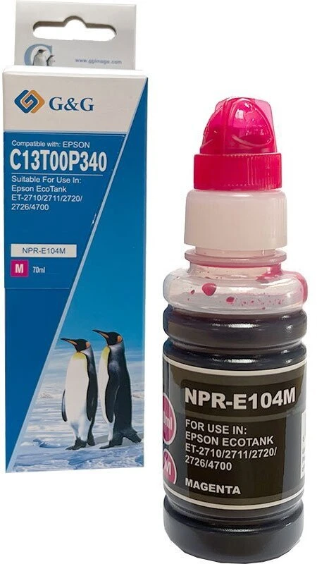Tusz G&G EcoTank* Kartridż kompatybilny su Epson 104/C13T00P340 (70ml) M