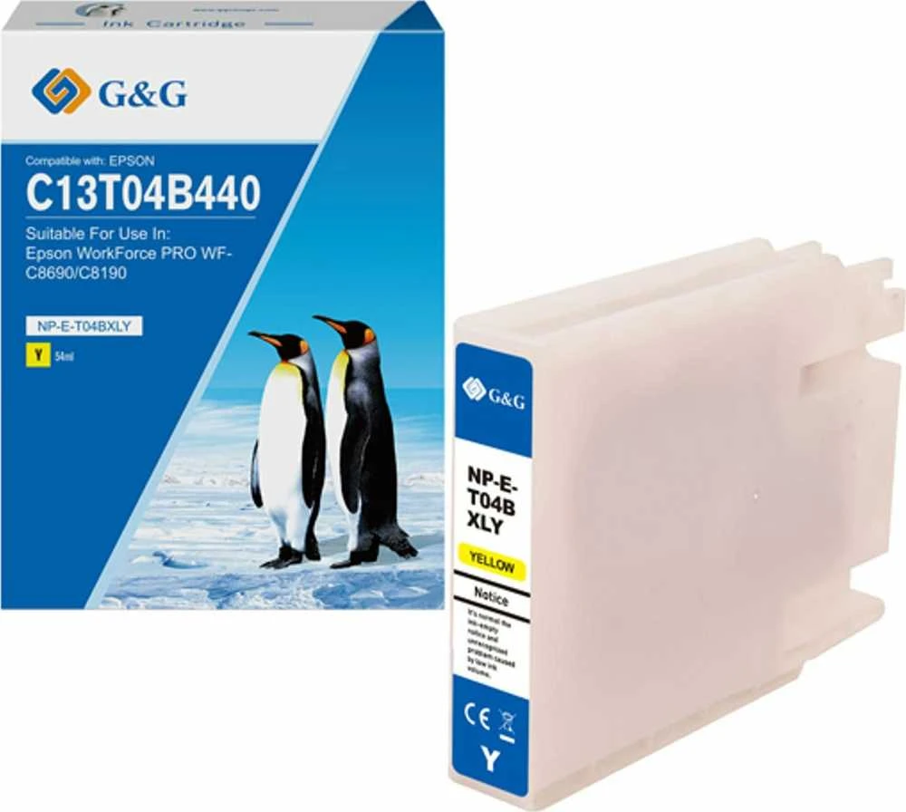 Su G&G suderinamas rašalas / rašalas su C13T04B440, NP-E-T04BXLY-A, geltona