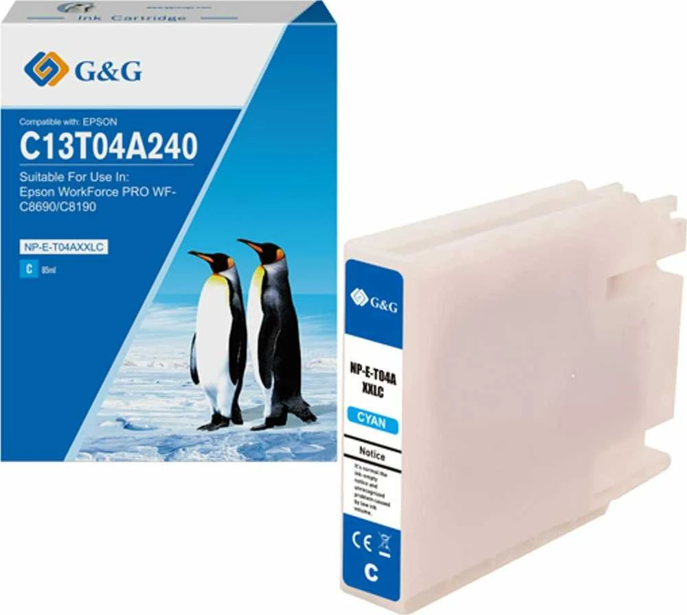 G&G kompatybilny ink / tusz su C13T04A240, NP-E-T04AXXLC-A, cyan, 8000s