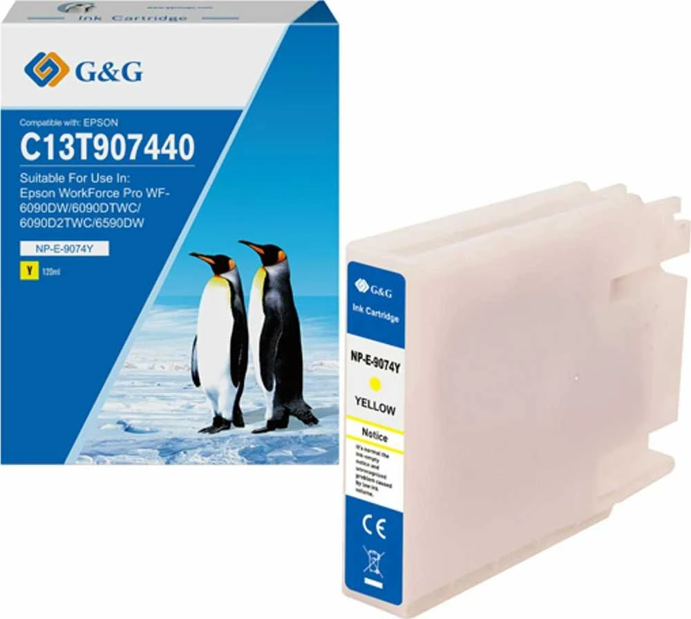 G&G suderinamas rašalas / kasetė su C13T907440, NP-E-9074Y, geltona, 120 ml