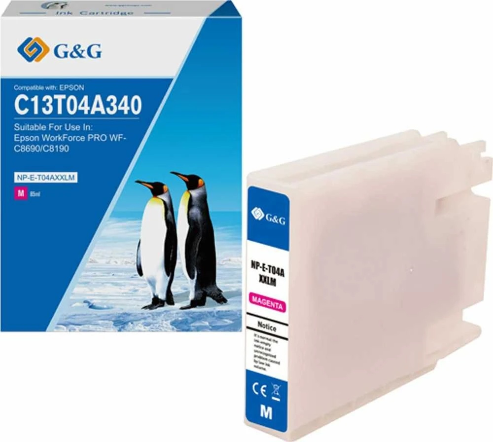 G&G kompatybilny ink / tusz su C13T04A340, NP-E-T04AXXLM-A, magenta, 8000s