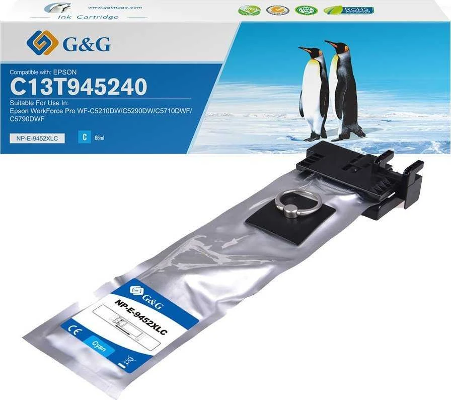 Su G&G suderinamas rašalas / rašalas su C13T945240, NP-E-9452C, žalsvai mėlyna, 5000s