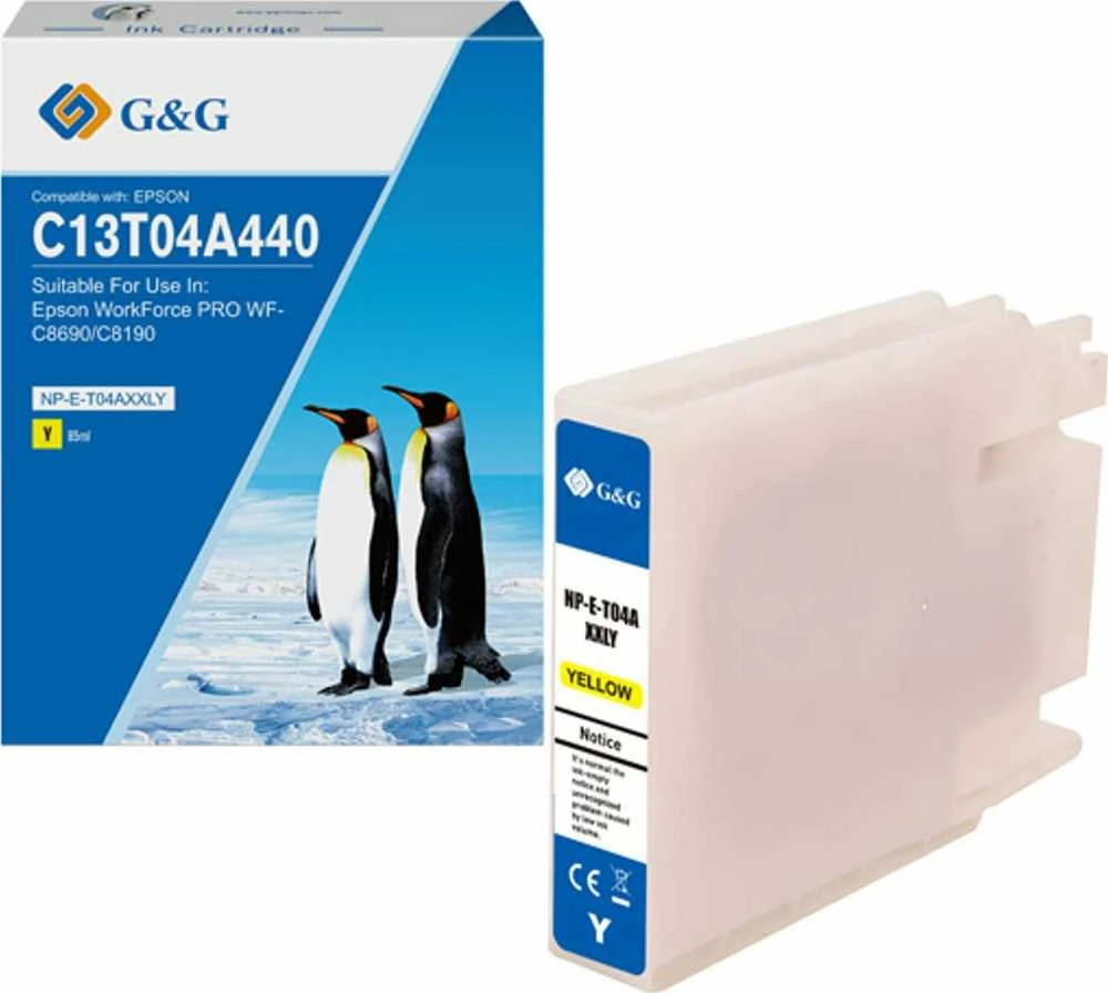 Su G&G suderinamas rašalas / rašalas su C13T04A440, NP-E-T04AXXLY-A, geltona, 8000s