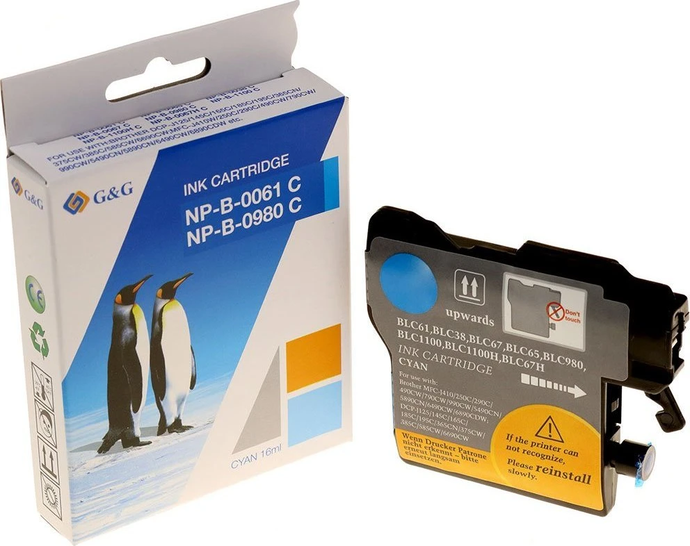 Su G&G suderinamas rašalas / rašalas su LC-980C, LC-1100C, NP-B-0061C/1100C/980C, žydra, 260 s