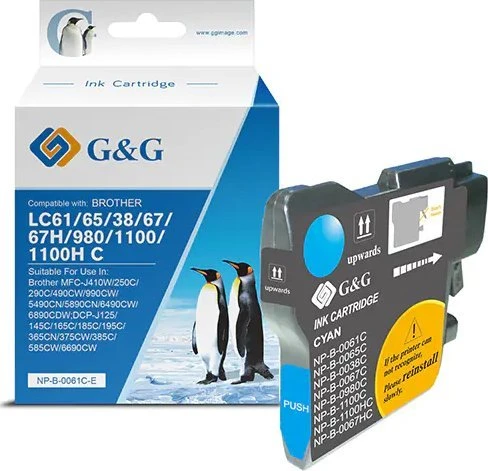 Su G&G suderinamas rašalas / rašalas su LC-980C, LC-1100C, NP-B-0061C/1100C/980C, žydra, 260 s