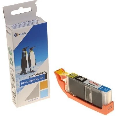 G&G kompatybilny ink / tusz su CLI551BK XL, NP-C-0551XLBK, juodas, 10,2ml, ml high capacity