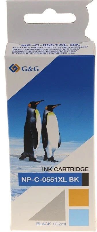 G&G kompatybilny ink / tusz su CLI551BK XL, NP-C-0551XLBK, juodas, 10,2ml, ml high capacity