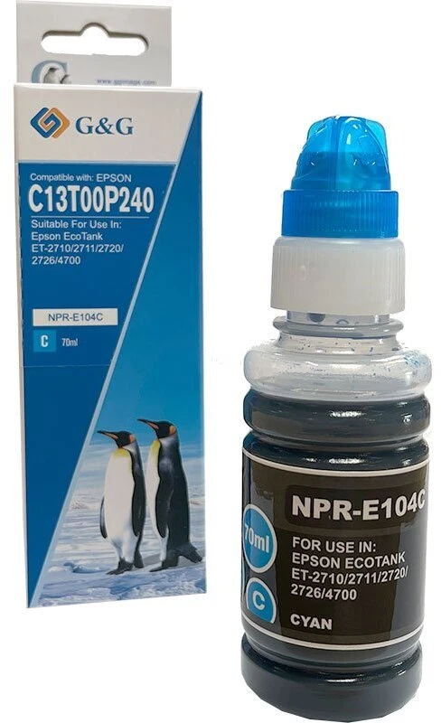 Tusz G&G Tusz komp. su Epson 104/C13T00P240 EcoTank* (70ml) Cyan