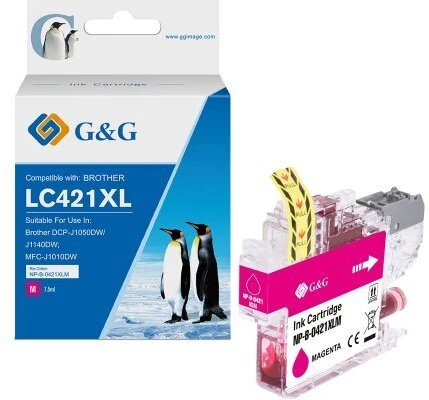 Tusz G&G Tusz kompatybilny su Brother LC421XLM (500 stron) Magenta