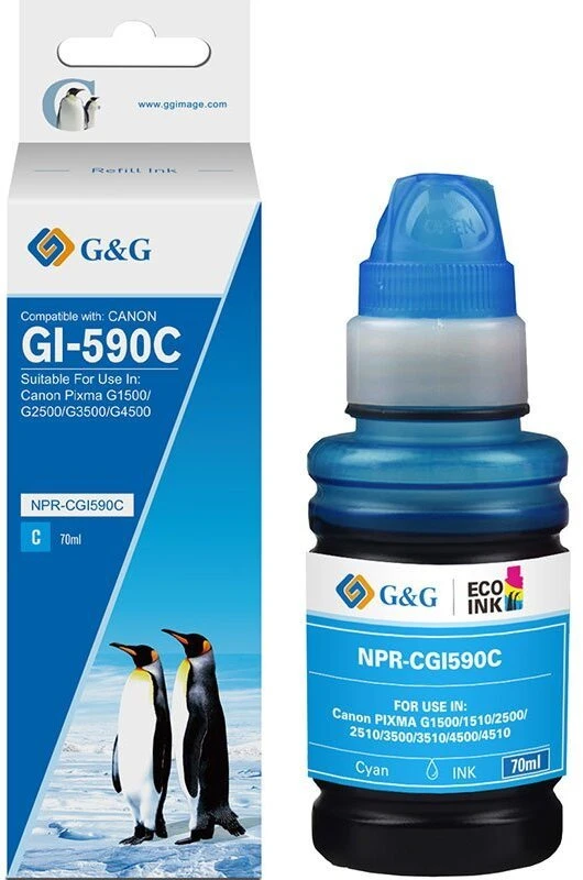 G&G kompatybilny ink / tusz su GI-590 C, NPR-CGI590C-70ml, cyan, 7000s