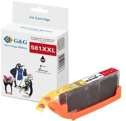 G&G rašalo kasetė XXL, suderinama su Canon CLI-581BK XXL