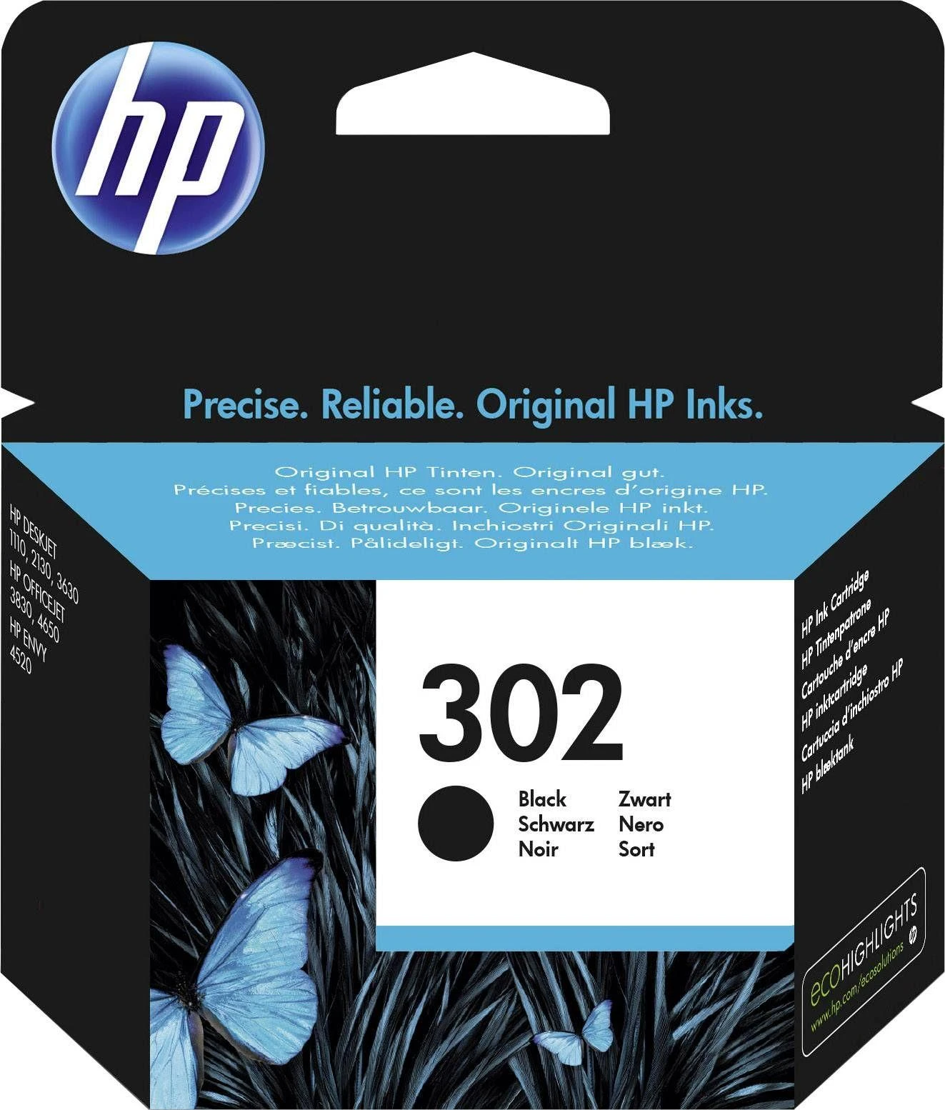 Hewlett Packard (HP) HP 302 rašalo kasetė, juoda
