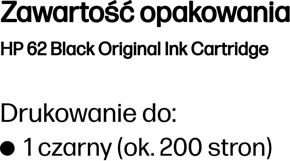 Tusz HP 62 Juodas Original Ink