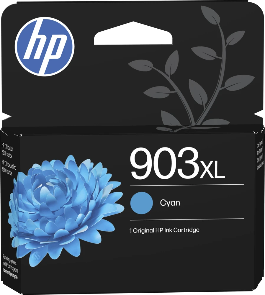 „Tusz HP 903XL“ didelės talpos žydro spalvos originali rašalo kasetė