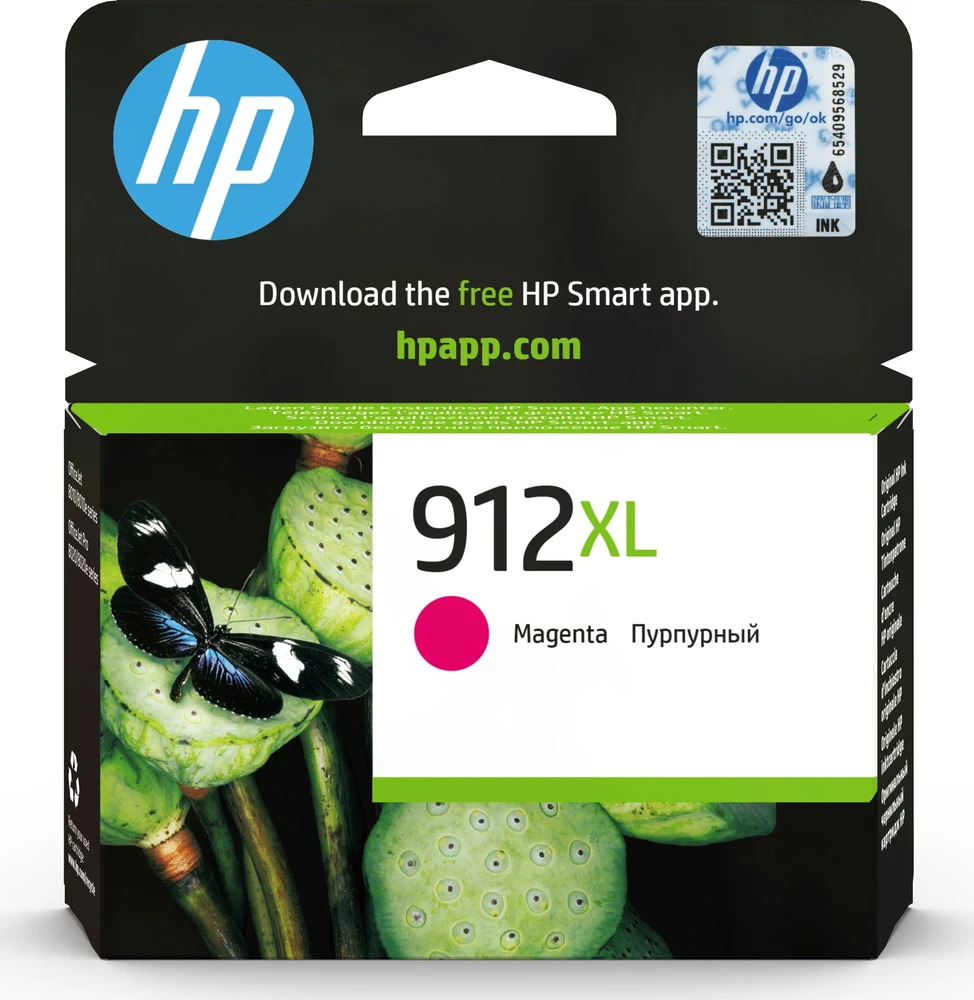 HP 912Xl didelės talpos rausvai raudona rašalo kasetė