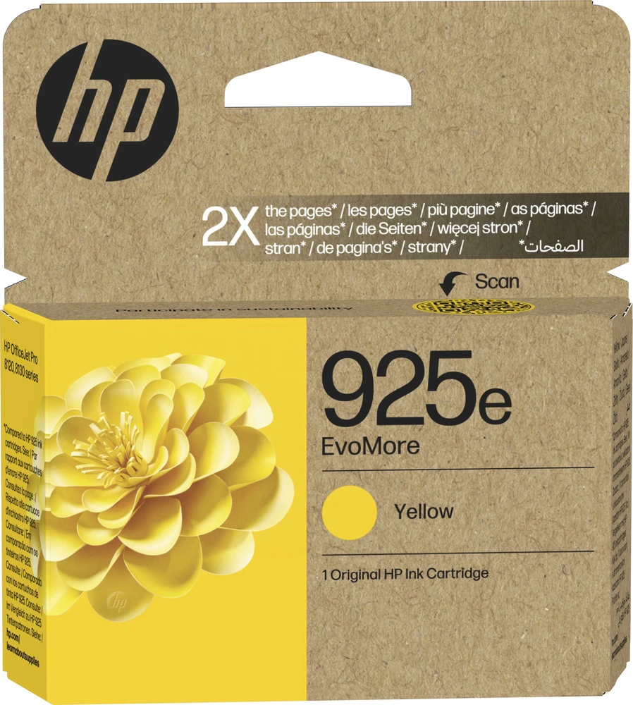 Tusz HP Ink Cartridge EvoMore 925e Geltona Original geltona 800 stron (4K0W2PE#LS1)