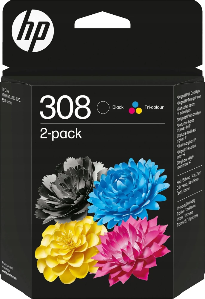 HP 308 juoda i spalva dwupak 6L6S6UE