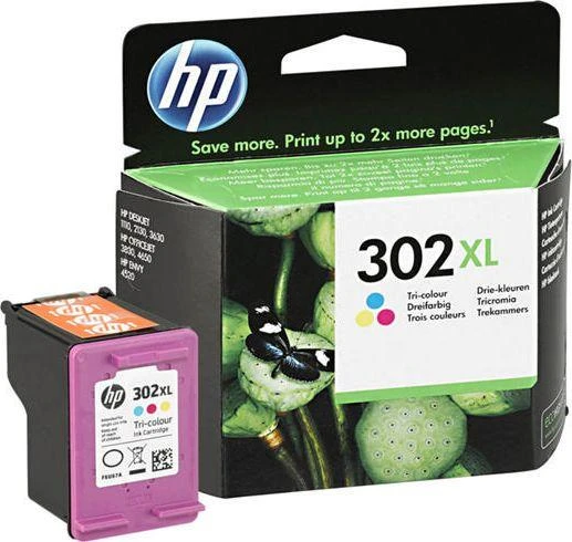 Hewlett Packard (HP) HP 302XL Tri-color (F6U67AE) Rašalinė kasetė, CMY