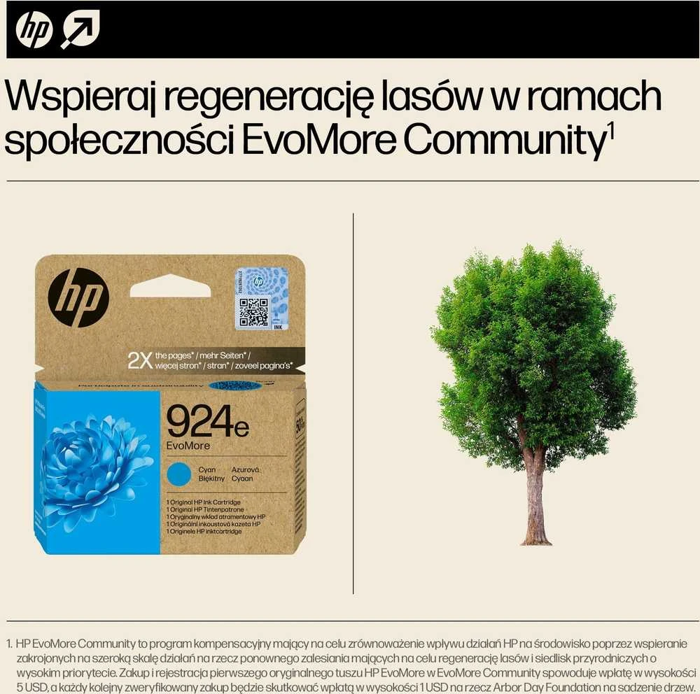 HP rašalas HP 924e Cyan EvoMore rašalas