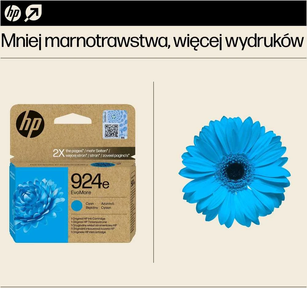 HP rašalas HP 924e Cyan EvoMore rašalas