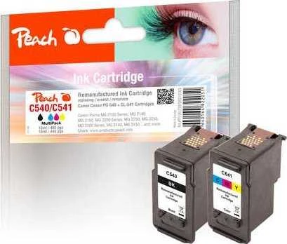 Peach 0F319169 rašalo kasetė Juoda, Žydras, Rausvai raudona, Geltona 2 vnt