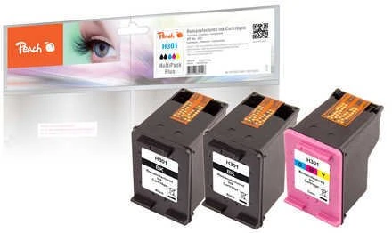Tusz Peach Kasetė HP Nr.301 MultiPack Plus no ink level chip remanufactured (PI300-563)