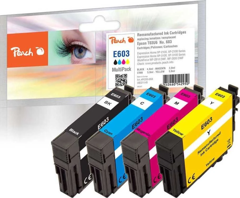 „Triton Peach PI200-868“ rašalo kasetė su 4 vnt. Replacement Standard Yield Juodas, Cyan, Magenta, Geltonas