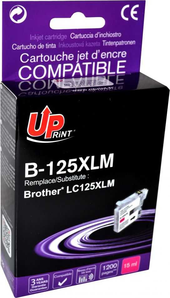 UPrint kompatybilny ink / tusz su LC-125XLM, B-125XLM, magenta, 1200s, 15ml