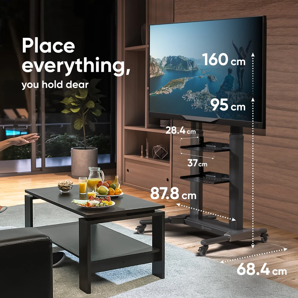 Laikiklis TV SET ACC MOBILE STAND/40-80"/Juodas TS2771-B ONKRON