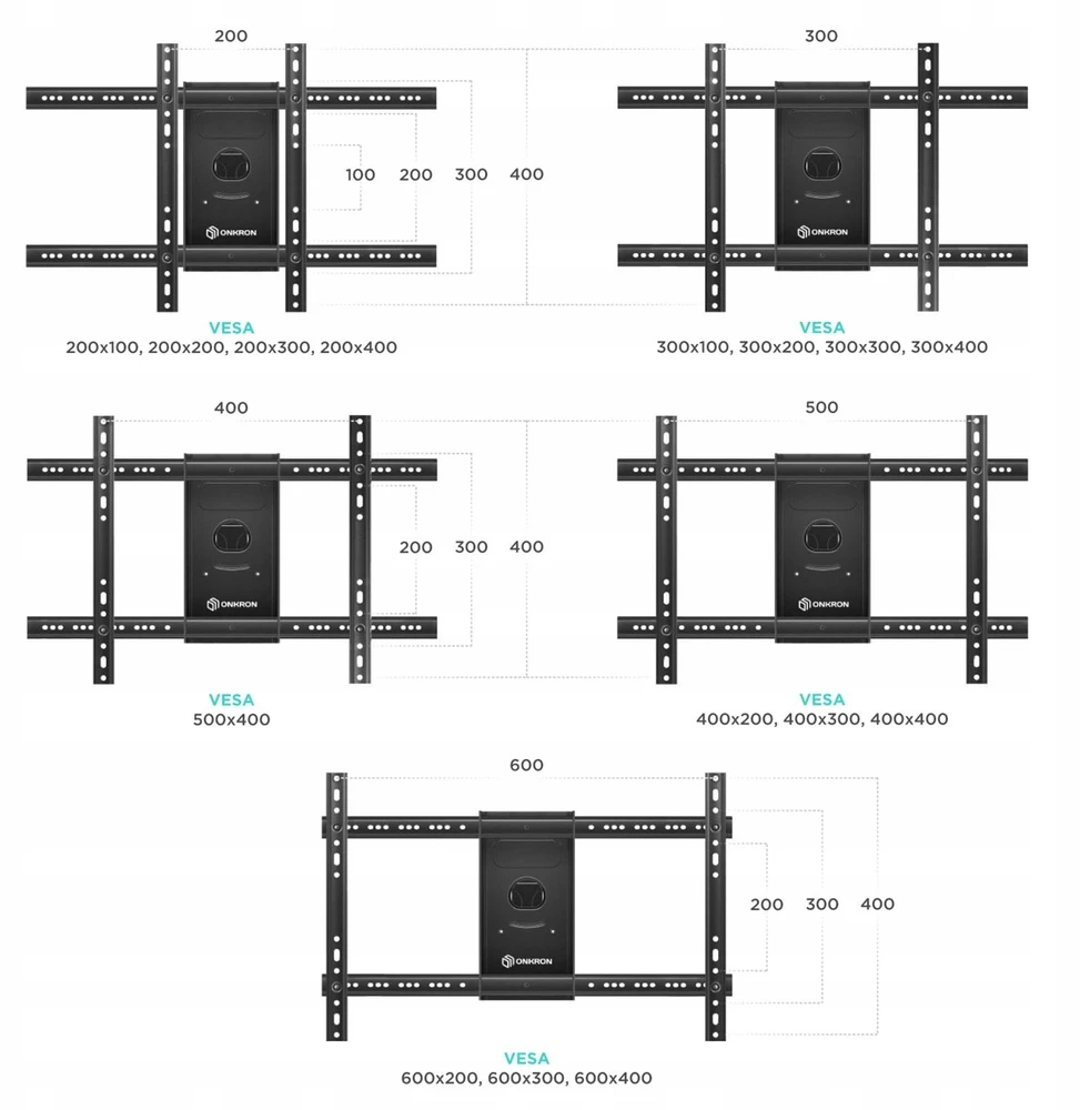 Laikiklis TV SET ACC WALL MOUNT/40-75"/Juodas M6L-B ONKRON