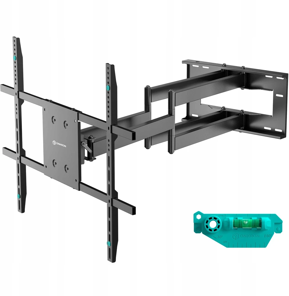 ONKRON M8L-B Pasukamas ir pakreipiamas laikiklis televizoriams 42‘-110’, maks. 100 kg, su rotacija, juodas
