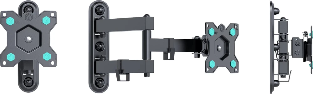 TV PRIEDŲ SIENINIS LAIKIKLIS / 10-35"/ Juodas R4-B ONKRON