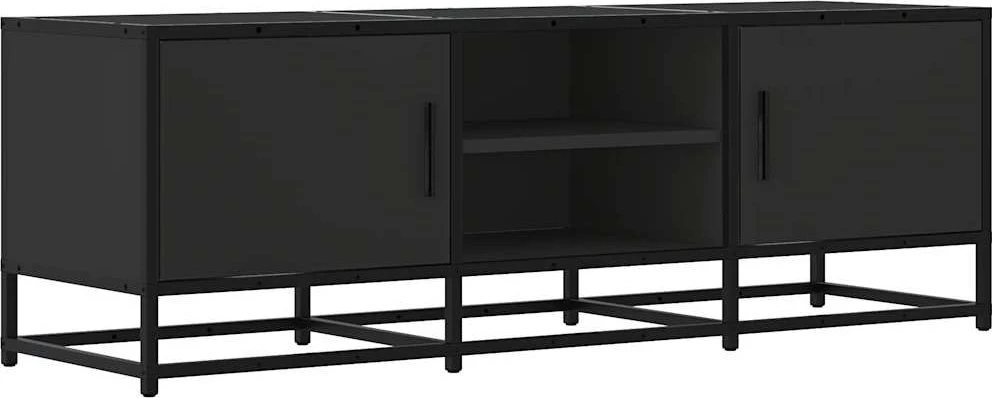 TV staliukas Televizoriaus spintelė, juoda, 120x35x41cm, mediena ir metalas