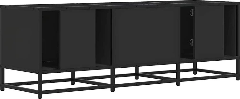 TV staliukas Televizoriaus spintelė, juoda, 120x35x41cm, mediena ir metalas