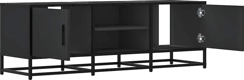 TV staliukas Televizoriaus spintelė, juoda, 120x35x41cm, mediena ir metalas