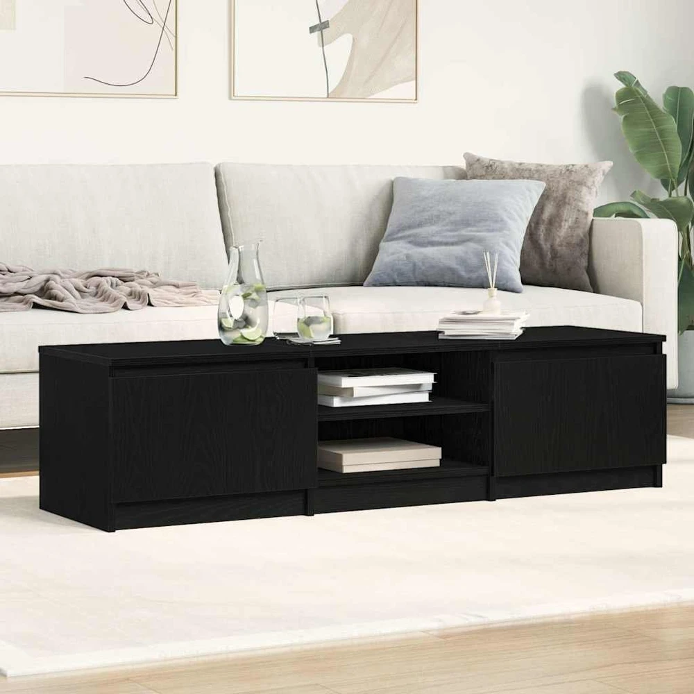 TV staliukas TV spintelė, juodo ąžuolo spalvos, 140x40x36 cm, inžinerinė mediena