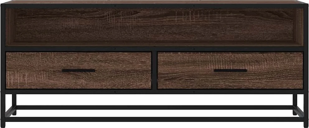 TV staliukas Televizoriaus spintelė, ruda, 100x34,5x40cm, mediena ir metalas